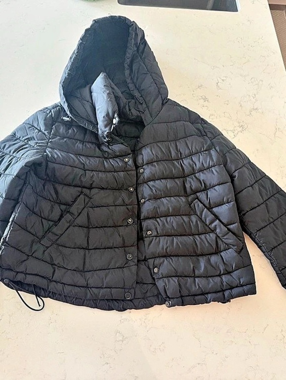 Black Quilted Puffer Jacket Like New
